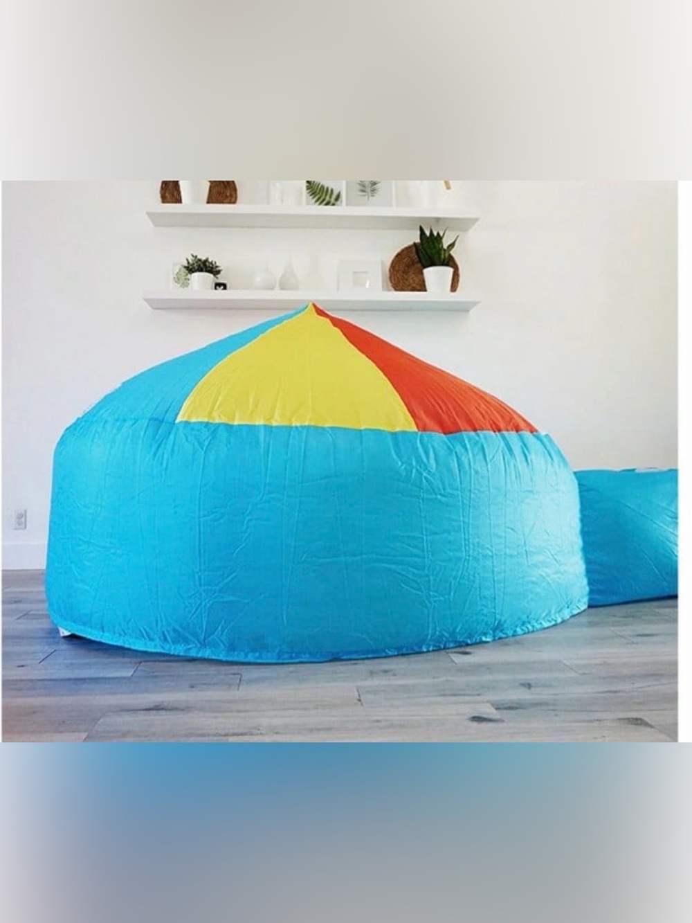 The Original AirFort Inflatable Play Tent (Beach Ball Blue / White) no bag
